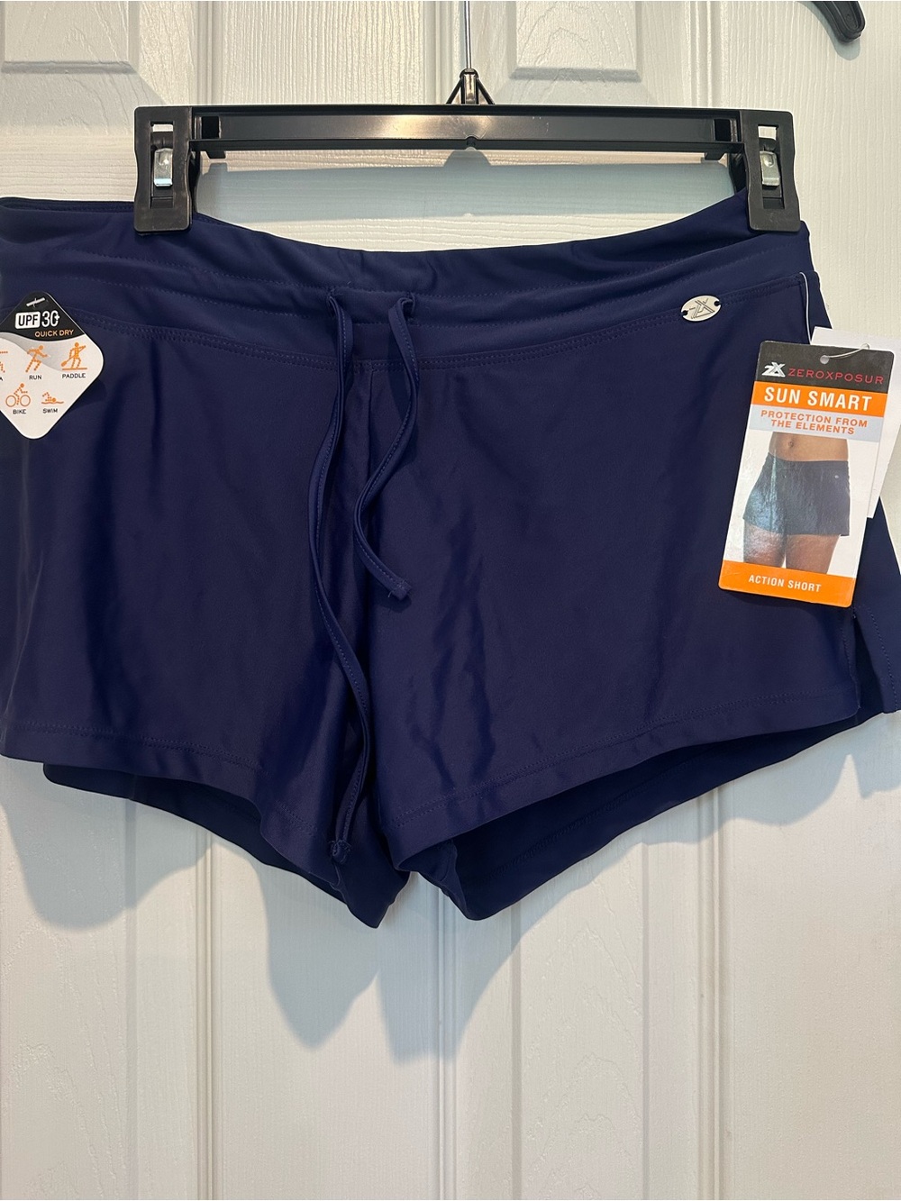 ZeroXposur Women’s Navy Sun Smart Action Athletic Shorts S (8)